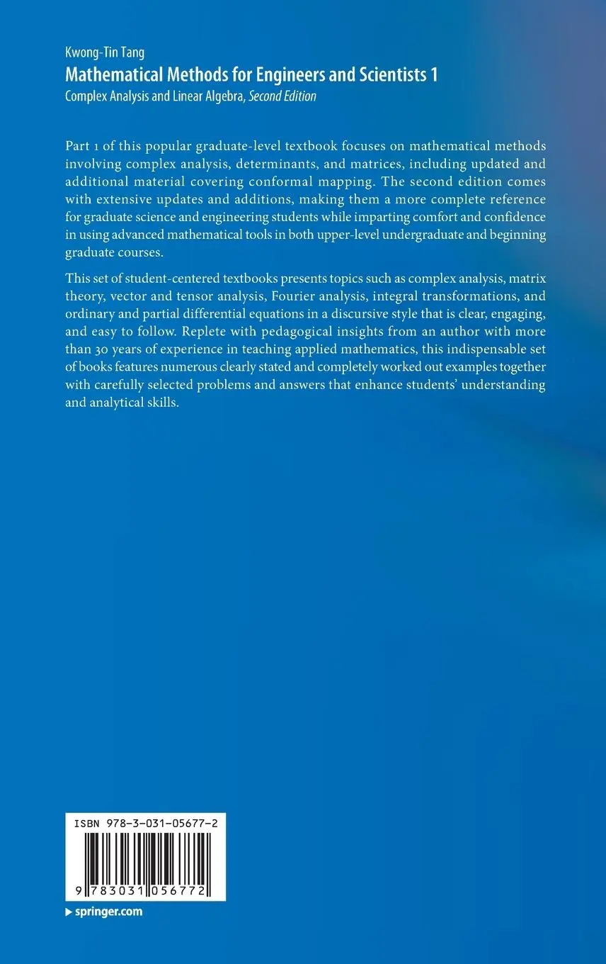 Rückseite: 9783031056772 | Mathematical Methods for Engineers and Scientists 1 | Kwong-Tin Tang