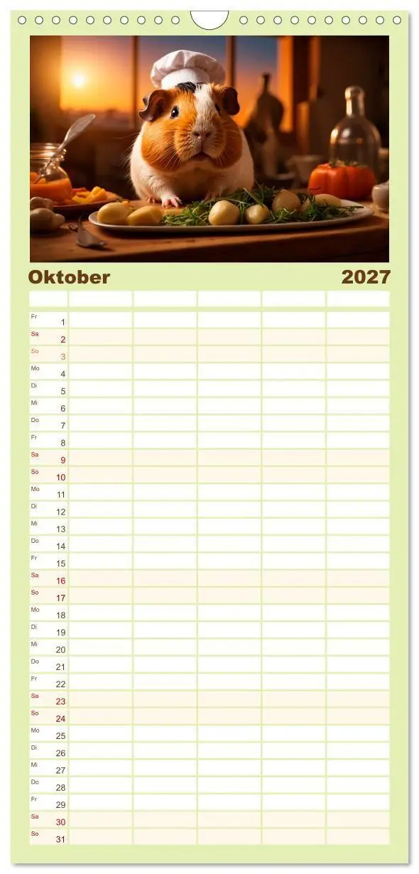 Bild: 9783594306772 | Familienplaner 2027 - Meerschweinchen mal anders! mit 5 Spalten...
