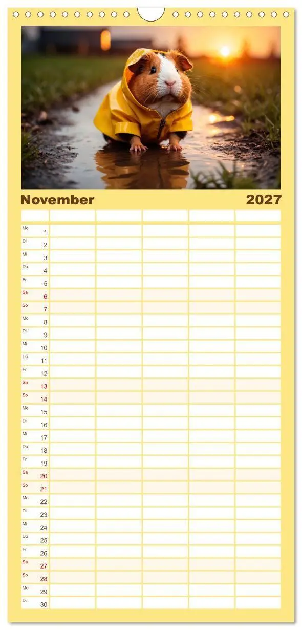 Bild: 9783594306772 | Familienplaner 2027 - Meerschweinchen mal anders! mit 5 Spalten...