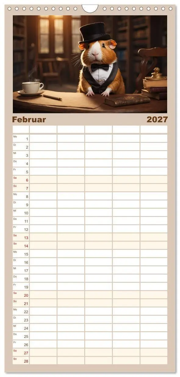 Bild: 9783594306772 | Familienplaner 2027 - Meerschweinchen mal anders! mit 5 Spalten...
