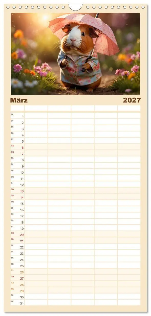Bild: 9783594306772 | Familienplaner 2027 - Meerschweinchen mal anders! mit 5 Spalten...