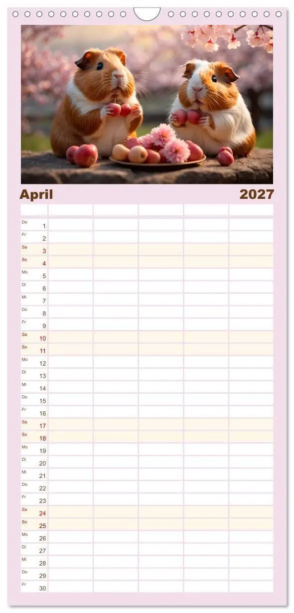 Bild: 9783594306772 | Familienplaner 2027 - Meerschweinchen mal anders! mit 5 Spalten...