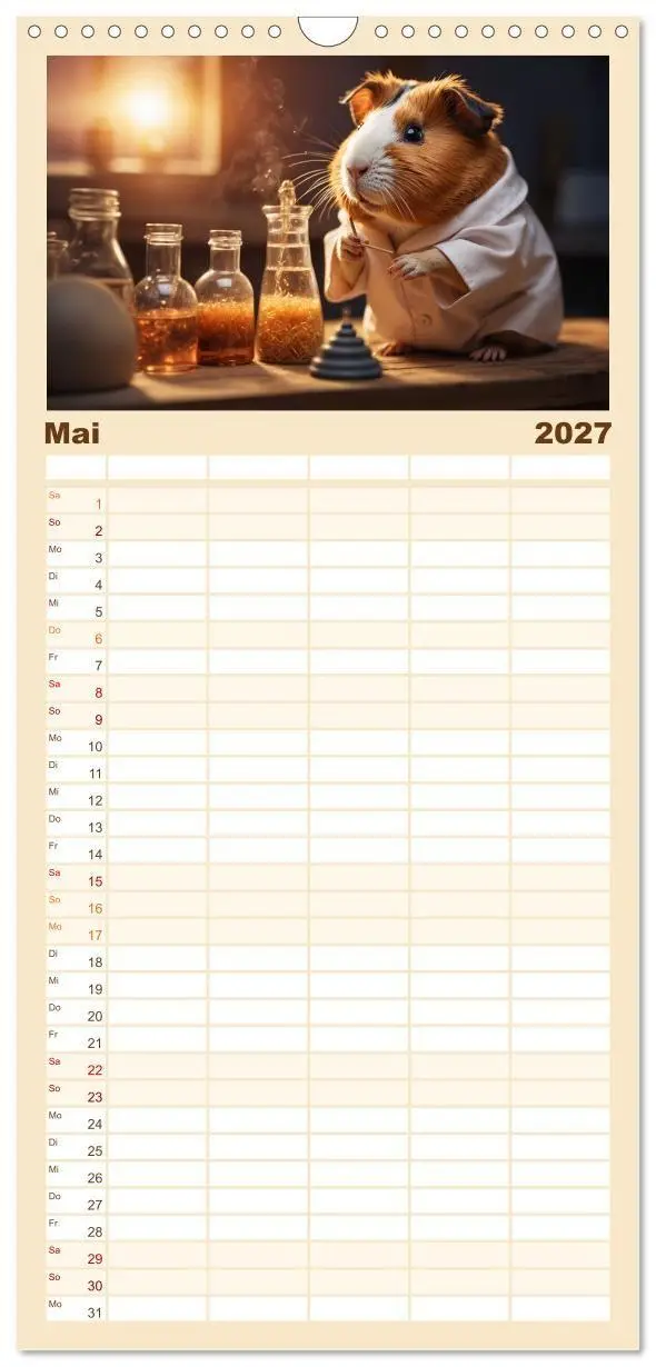 Bild: 9783594306772 | Familienplaner 2027 - Meerschweinchen mal anders! mit 5 Spalten...