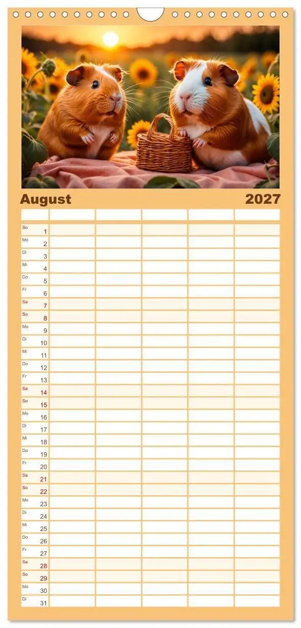 Bild: 9783594306772 | Familienplaner 2027 - Meerschweinchen mal anders! mit 5 Spalten...