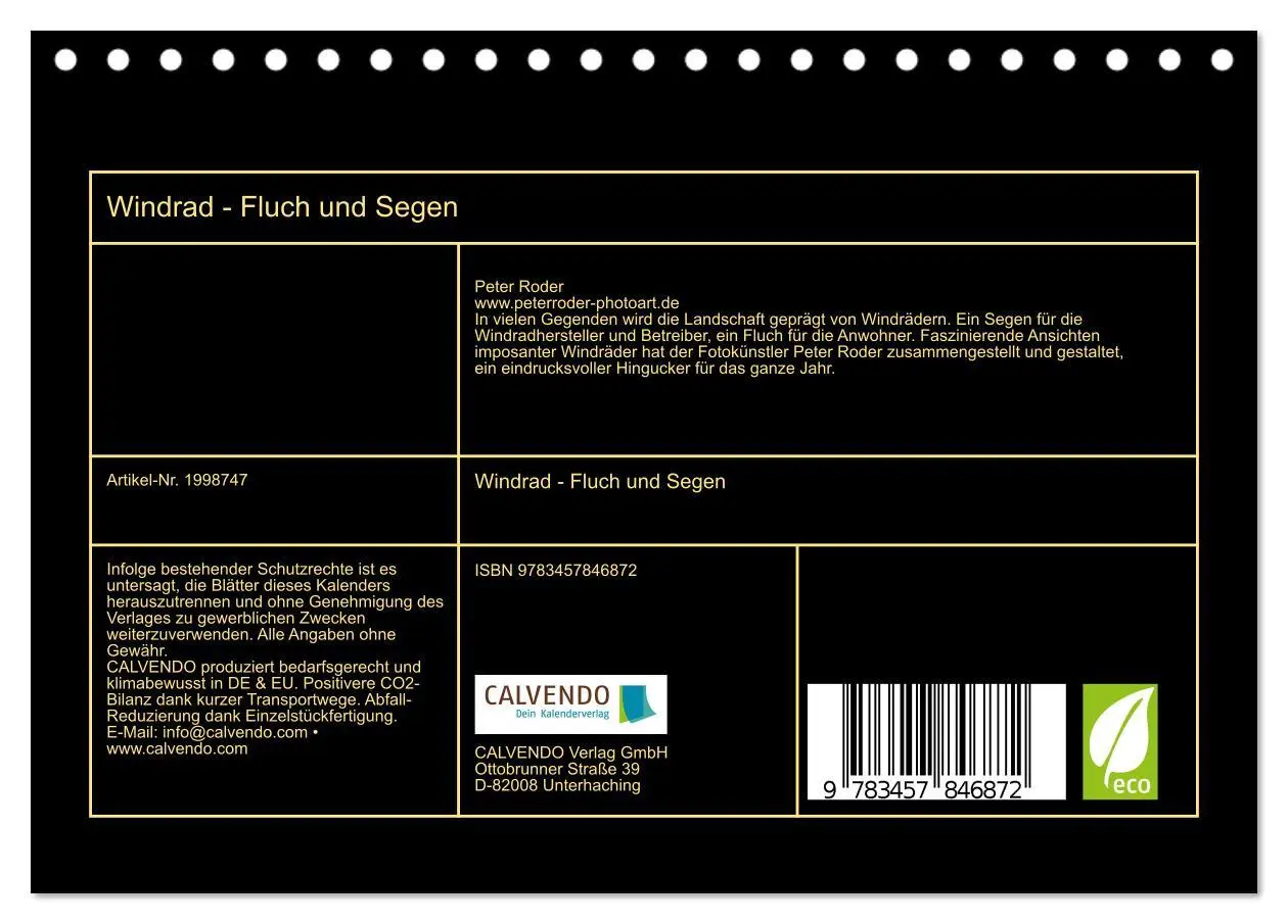 Bild: 9783457846872 | Windrad - Fluch und Segen (Tischkalender 2026 DIN A5 quer),...