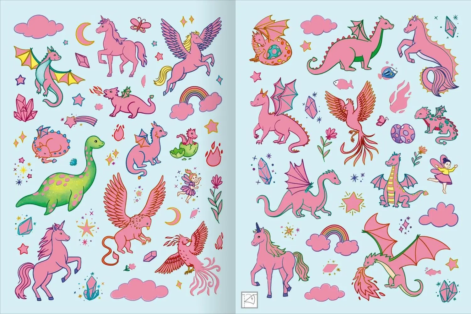 Bild: 9783845856872 | Mein schillerndes Stickerheft - Magische Tierwelt | Marie Zippel