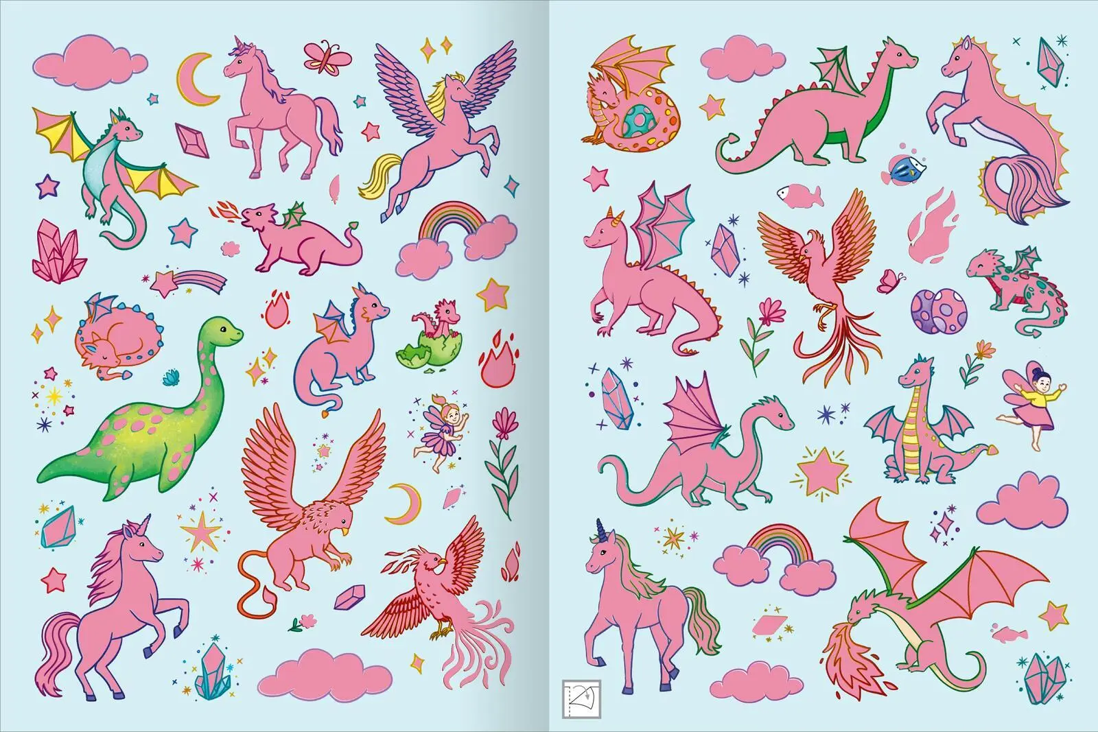 Bild: 9783845856872 | Mein schillerndes Stickerheft - Magische Tierwelt | Marie Zippel