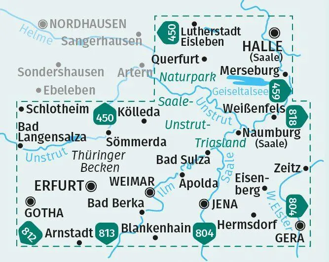 Bild: 9783991216872 | KOMPASS Wanderkarten-Set 457 Erfurt, Weimar, Jena, Gera, Halle...