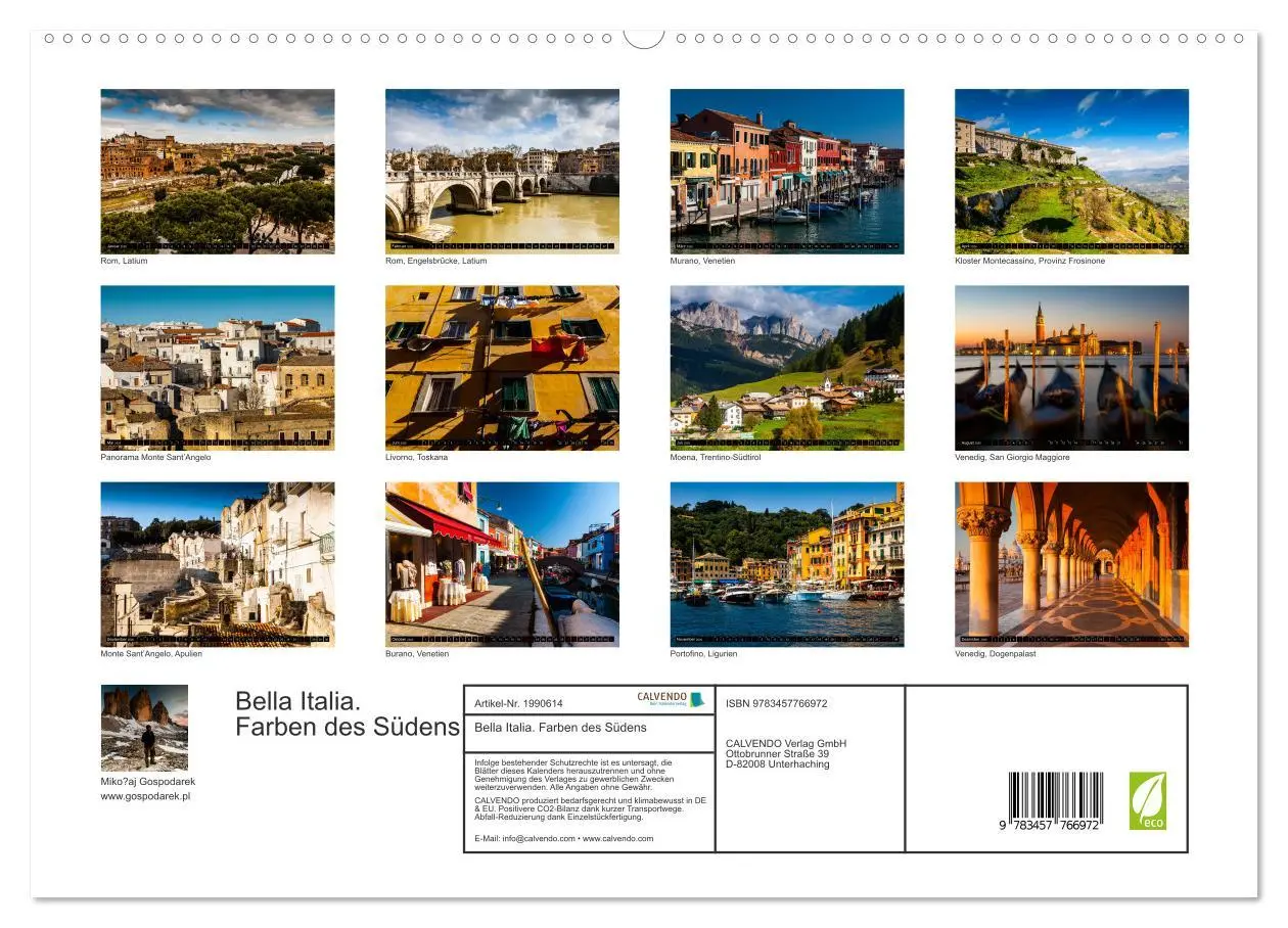 Bild: 9783457766972 | Bella Italia. Farben des Südens (hochwertiger Premium Wandkalender...