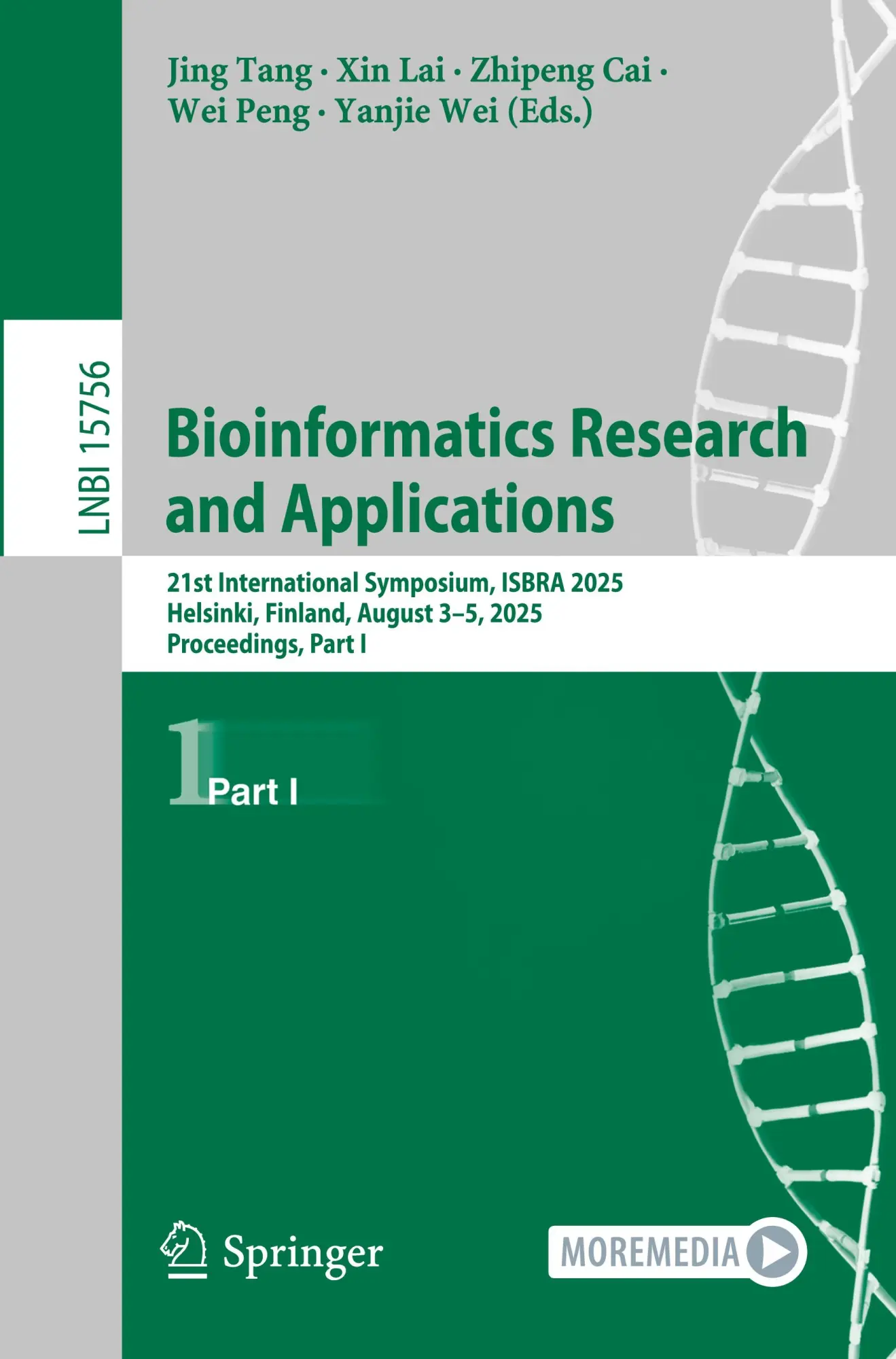 Cover: 9789819506972 | Bioinformatics Research and Applications | Jing Tang (u. a.) | Buch