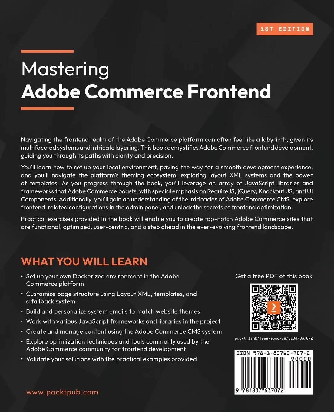 Rückseite: 9781837637072 | Mastering Adobe Commerce Frontend | Jakub Winkler | Taschenbuch | 2024