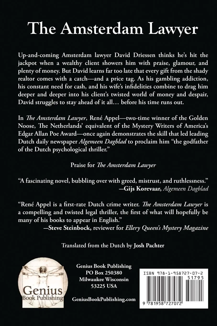 Rückseite: 9781958727072 | The Amsterdam Lawyer | René Appel | Taschenbuch | Englisch | 2023