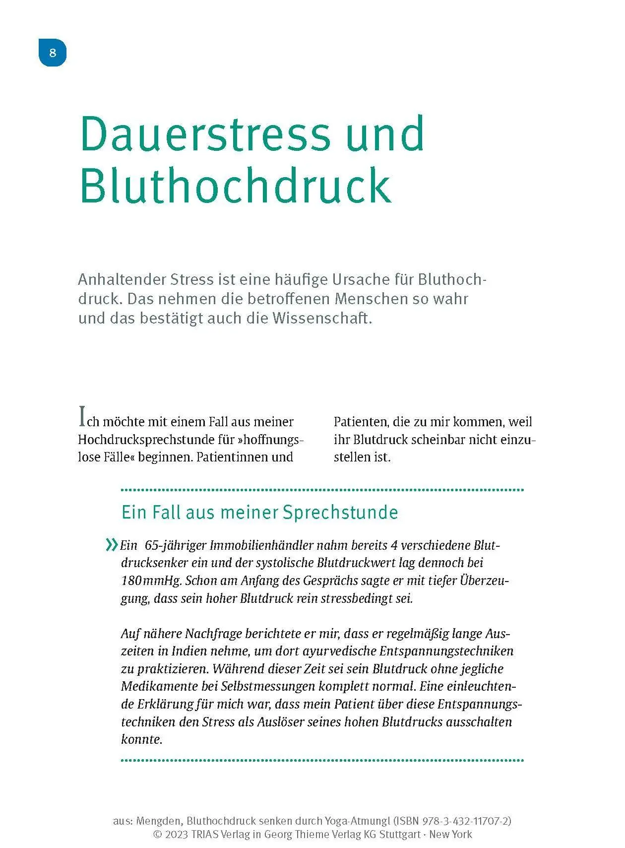 Bild: 9783432117072 | Bluthochdruck senken durch Yoga-Atmung | Thomas Mengden | Taschenbuch
