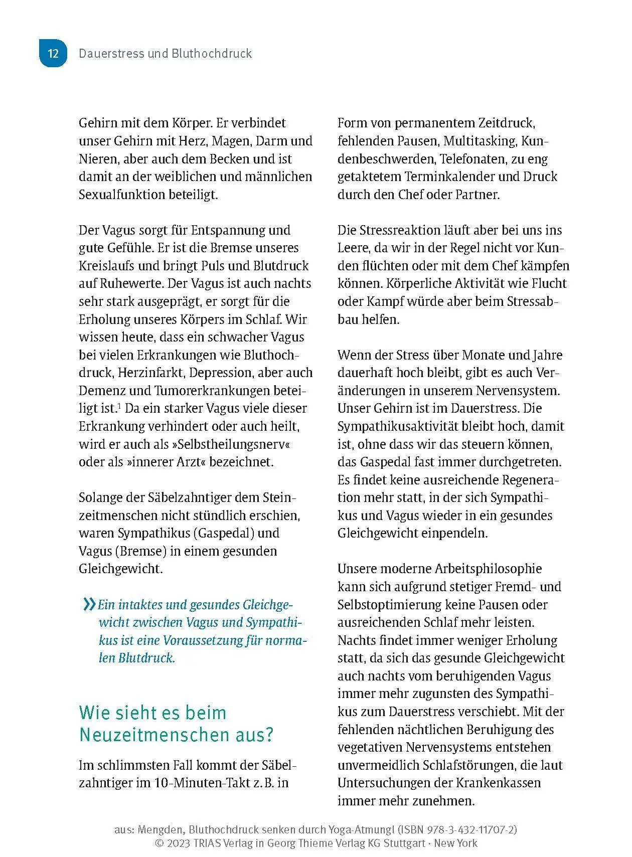 Bild: 9783432117072 | Bluthochdruck senken durch Yoga-Atmung | Thomas Mengden | Taschenbuch