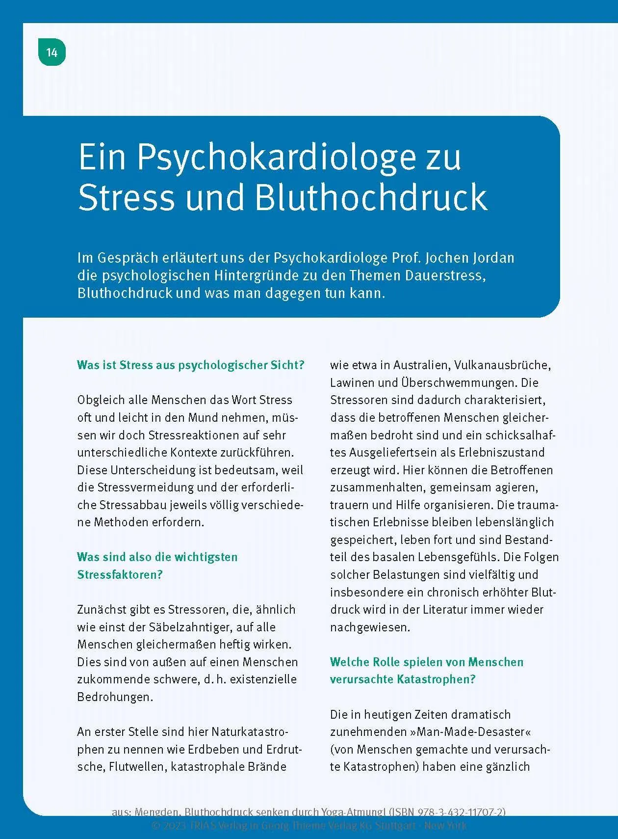 Bild: 9783432117072 | Bluthochdruck senken durch Yoga-Atmung | Thomas Mengden | Taschenbuch
