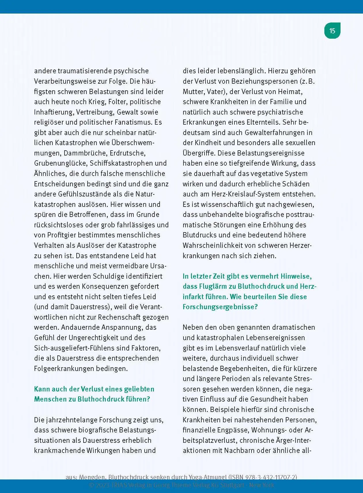 Bild: 9783432117072 | Bluthochdruck senken durch Yoga-Atmung | Thomas Mengden | Taschenbuch