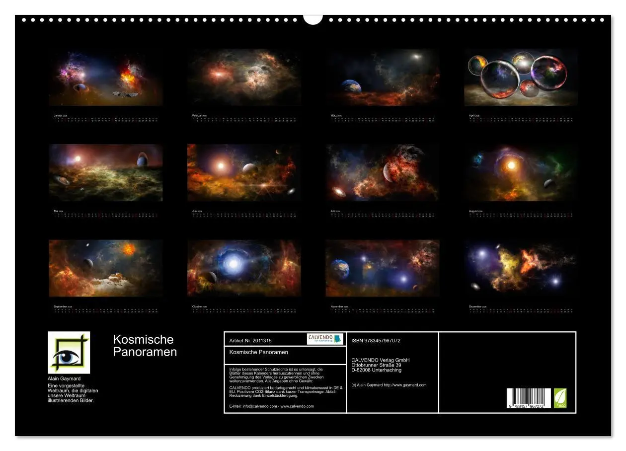 Bild: 9783457967072 | Kosmische Panoramen (Wandkalender 2026 DIN A2 quer), CALVENDO...