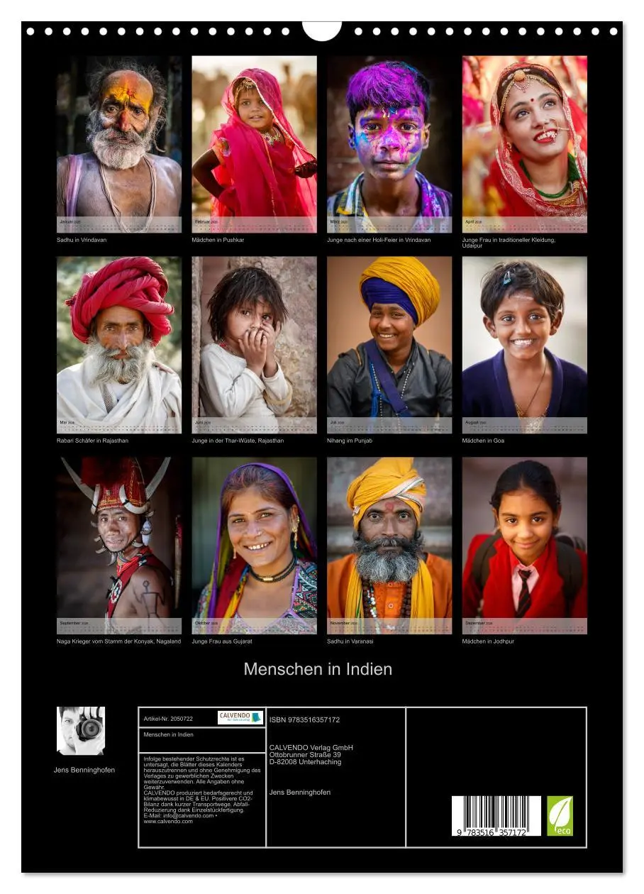 Bild: 9783516357172 | Menschen in Indien (Wandkalender 2026 DIN A3 hoch), CALVENDO...