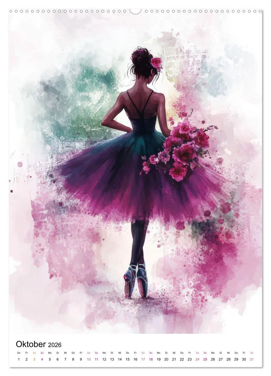 Bild: 9783516597172 | Ballerinas in Aquarell (Wandkalender 2026 DIN A2 hoch), CALVENDO...