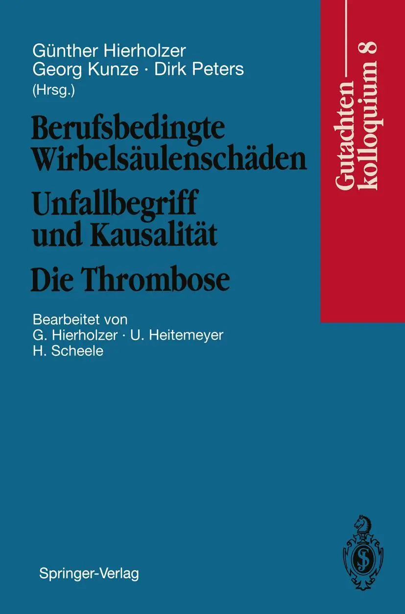 Cover: 9783540567172 | Berufsbedingte Wirbelsäulenschäden Unfallbegriff und Kausalität....