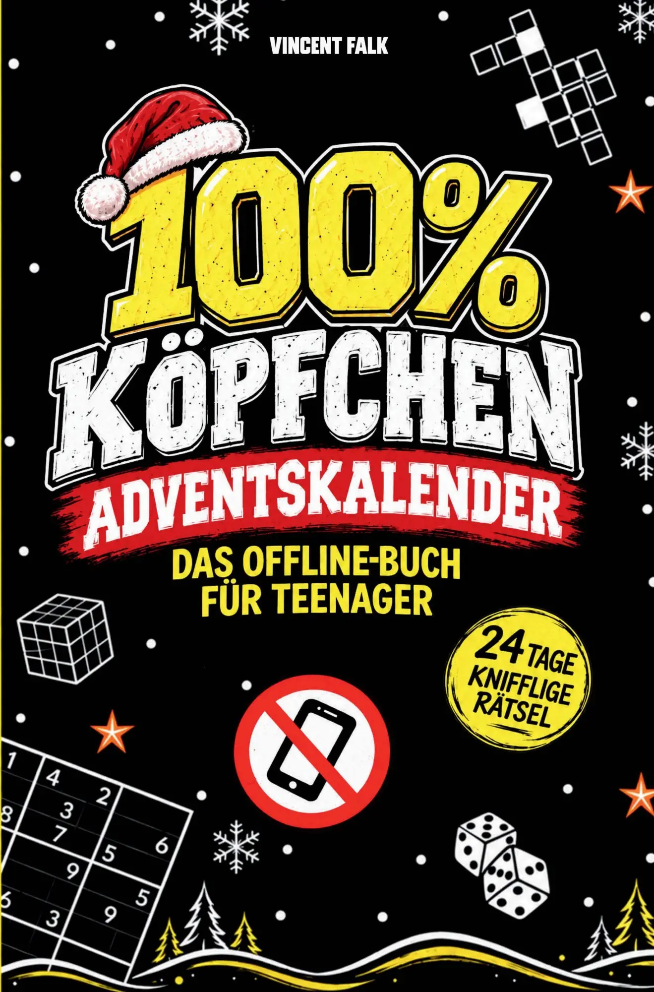 Cover: 9783912667172 | 100 % Köpfchen Adventskalender: Das Offline-Buch für Teenager | Falk