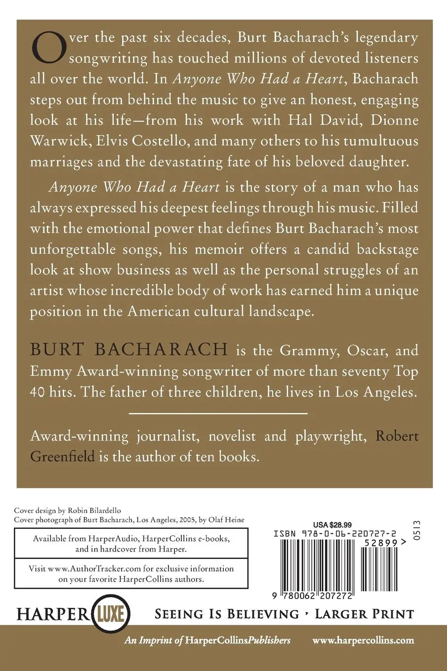 Rückseite: 9780062207272 | Anyone Who Had a Heart LP | Burt Bacharach | Taschenbuch | Englisch