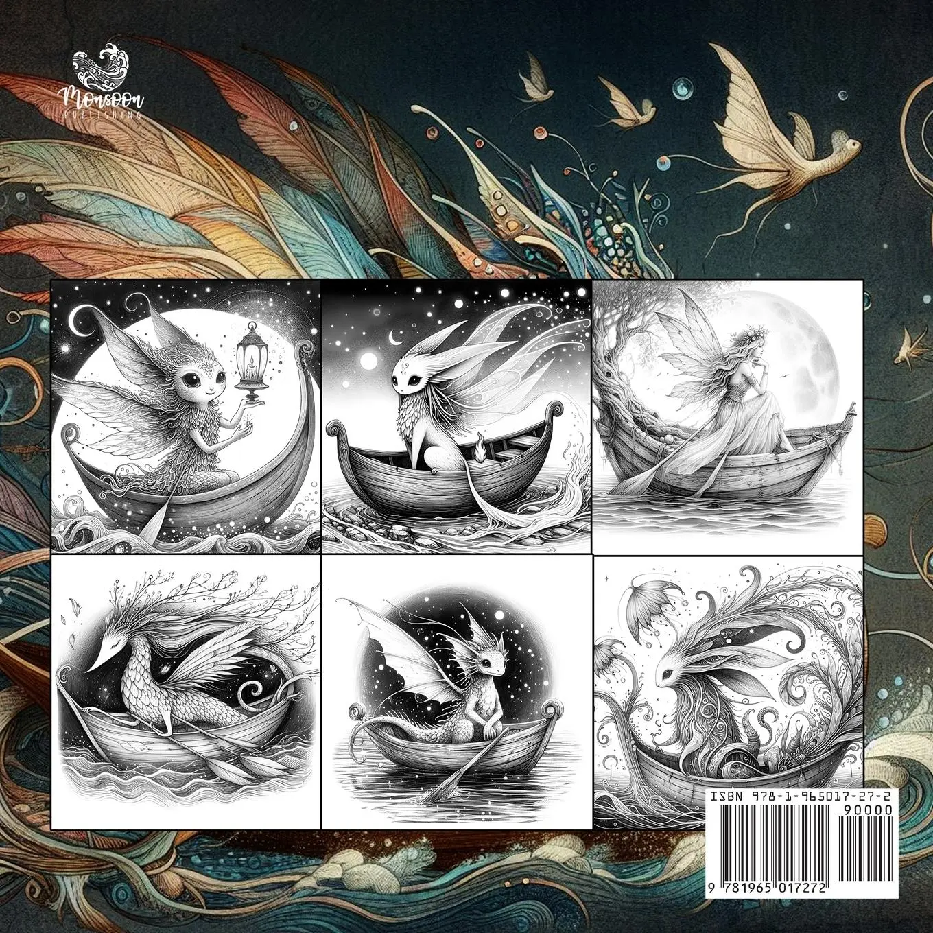 Rückseite: 9781965017272 | Beings in Boats Coloring Book for Adults | Monsoon Publishing | Buch
