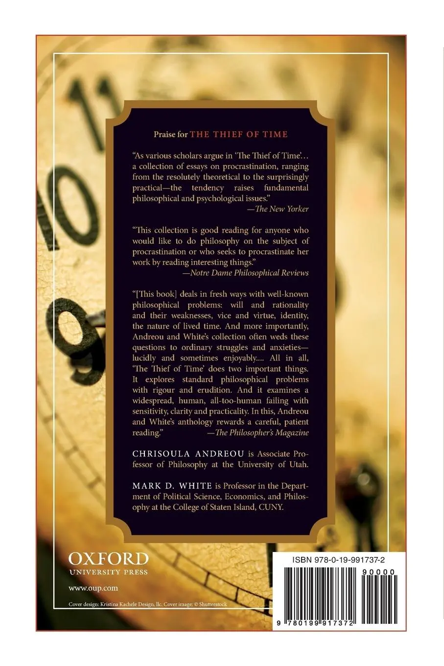 Rückseite: 9780199917372 | The Thief of Time | Philosophical Essays on Procrastination | Buch