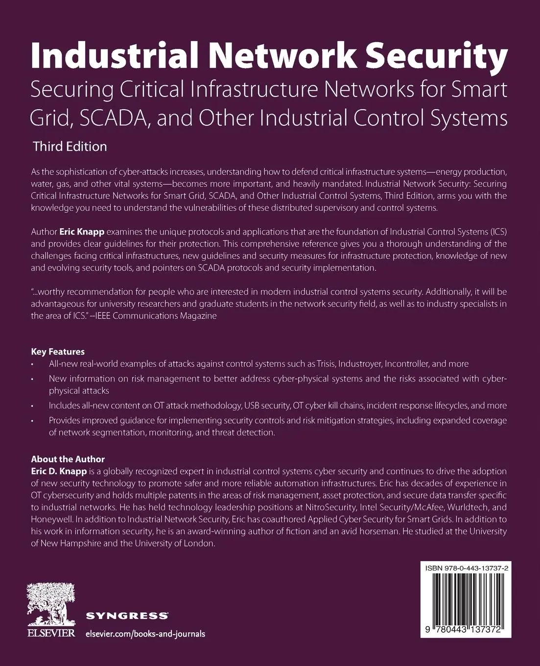 Rückseite: 9780443137372 | Industrial Network Security | Eric D. Knapp | Taschenbuch | Englisch