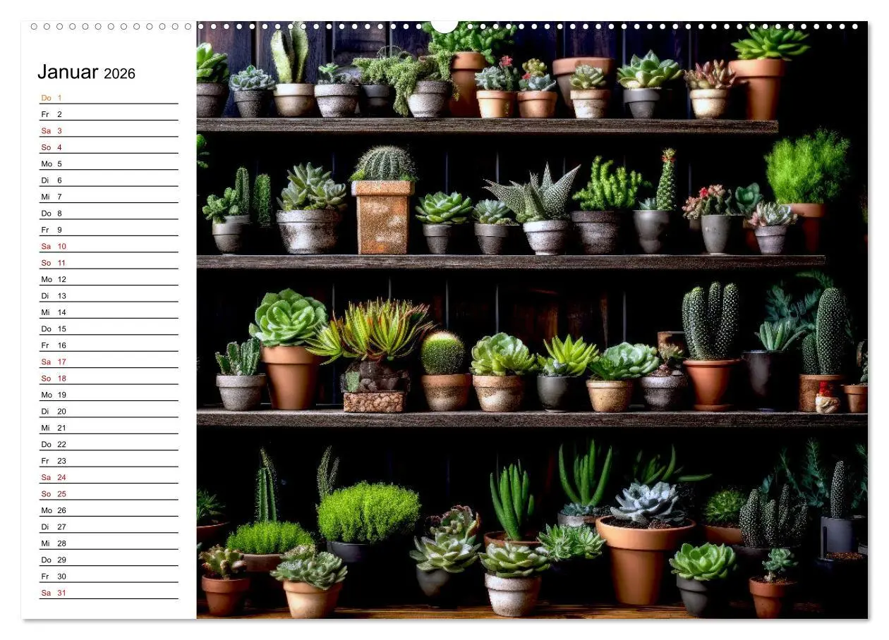 Bild: 9783457487372 | Kaktuszauberland (Wandkalender 2026 DIN A2 quer), CALVENDO...