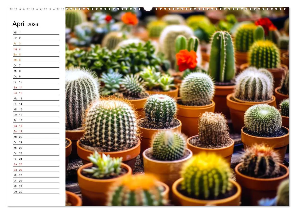 Bild: 9783457487372 | Kaktuszauberland (Wandkalender 2026 DIN A2 quer), CALVENDO...