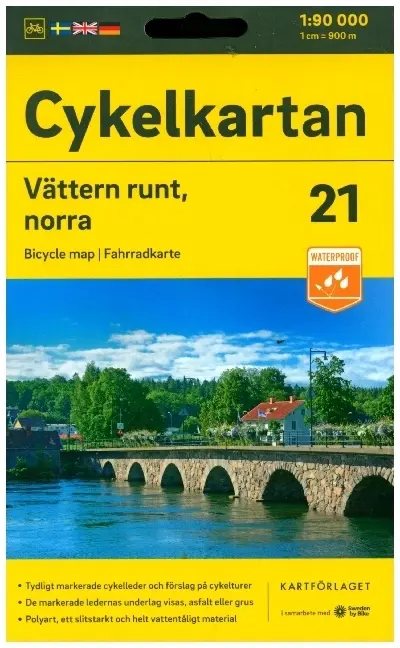 Cover: 9789189427372 | Cykelkartan Blad 21 Vättern runt, norra delen | (Land-)Karte | 2023