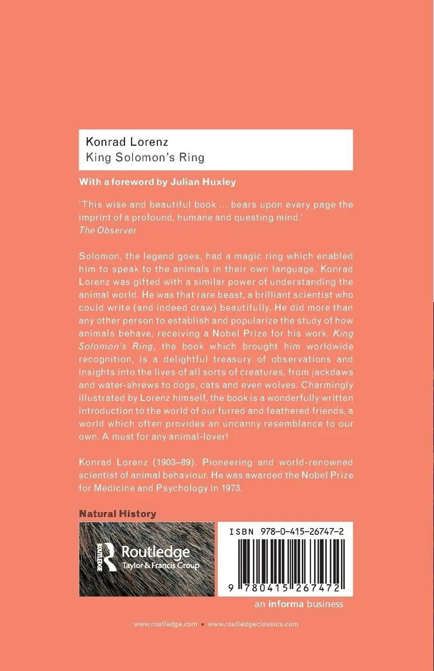 Rückseite: 9780415267472 | King Solomon's Ring | Konrad Lorenz | Taschenbuch | Englisch | 2002