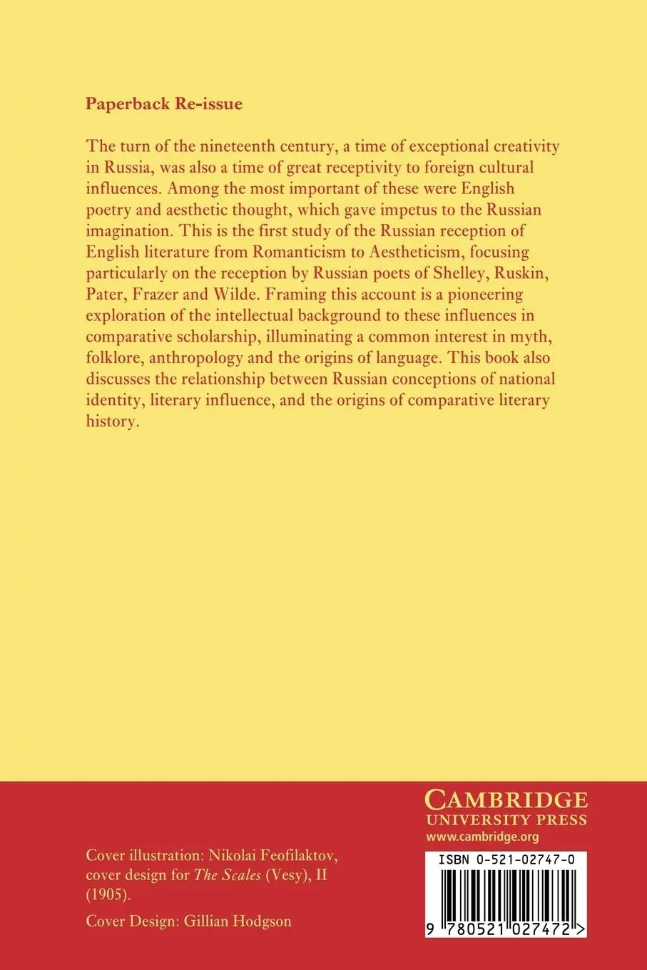 Rückseite: 9780521027472 | English Literature and the Russian Aesthetic Renaissance | Taschenbuch