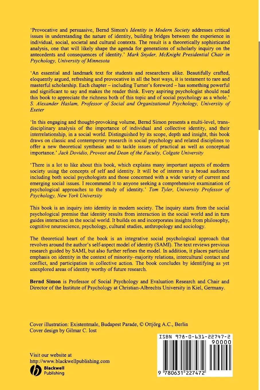 Rückseite: 9780631227472 | Identity in Modern Society | A Social Psychological Perspective | Buch