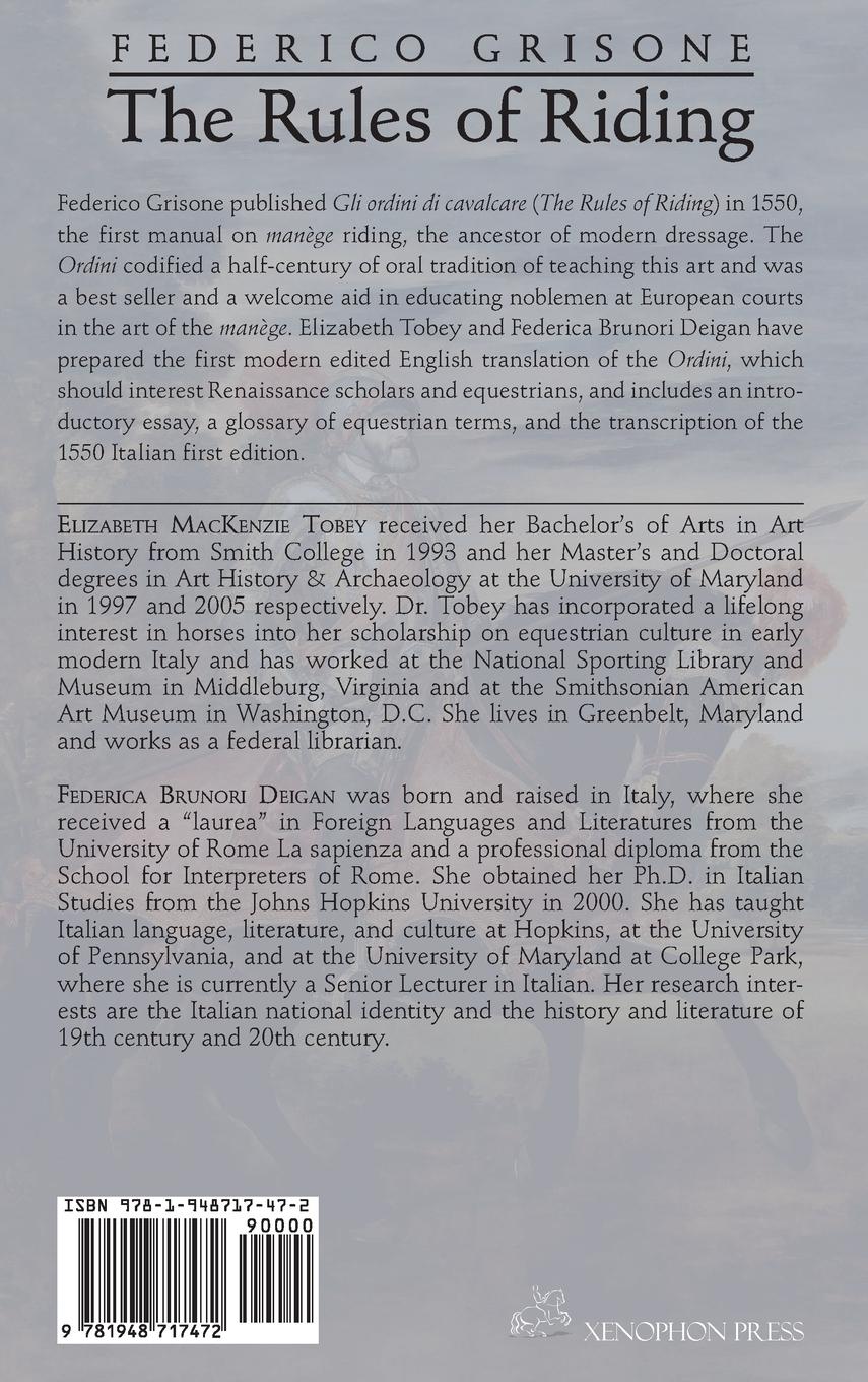 Rückseite: 9781948717472 | Federico Grisone's "The Rules of Riding" Gli ordini di cavalcare