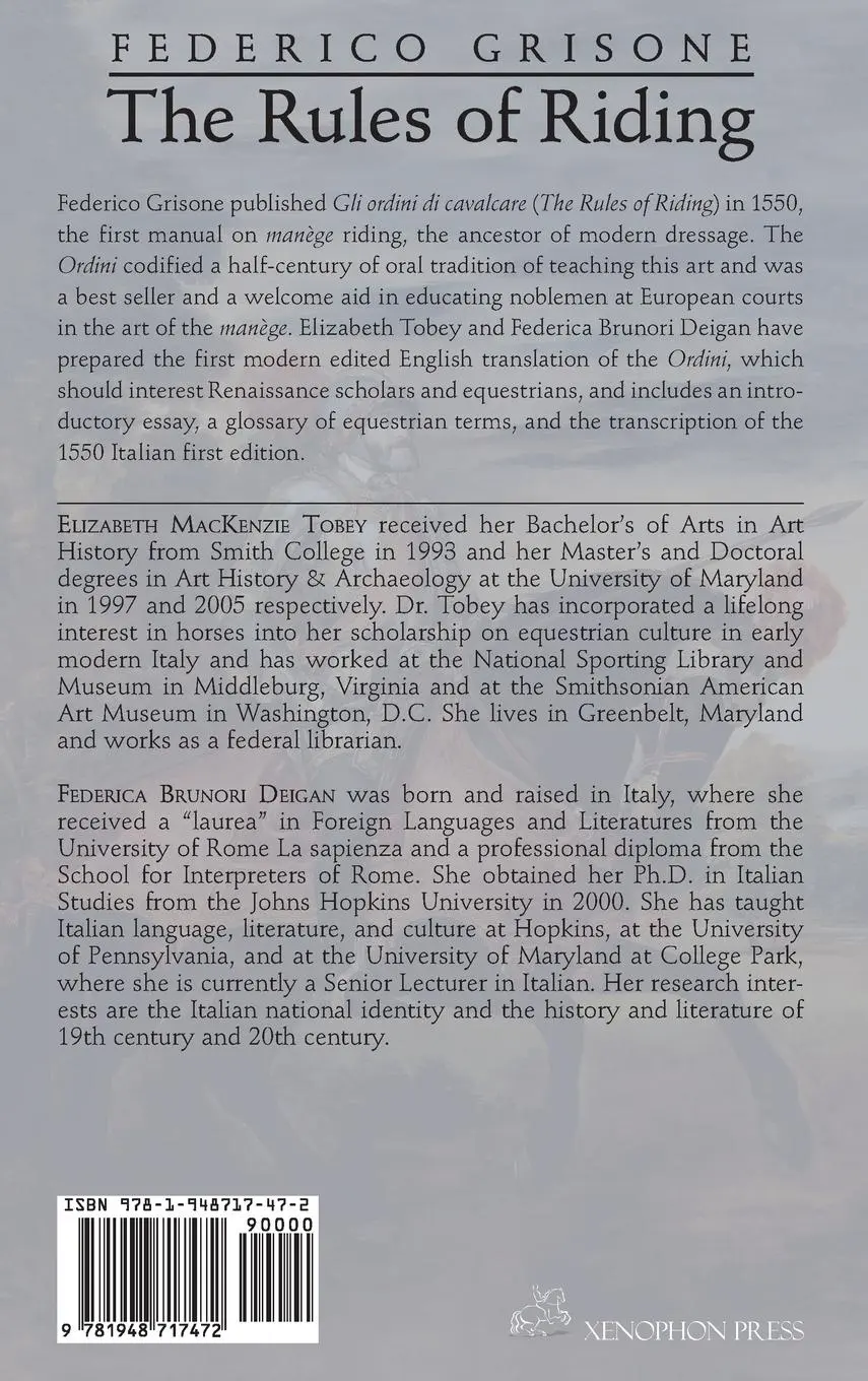 Rückseite: 9781948717472 | Federico Grisone's "The Rules of Riding" Gli ordini di cavalcare
