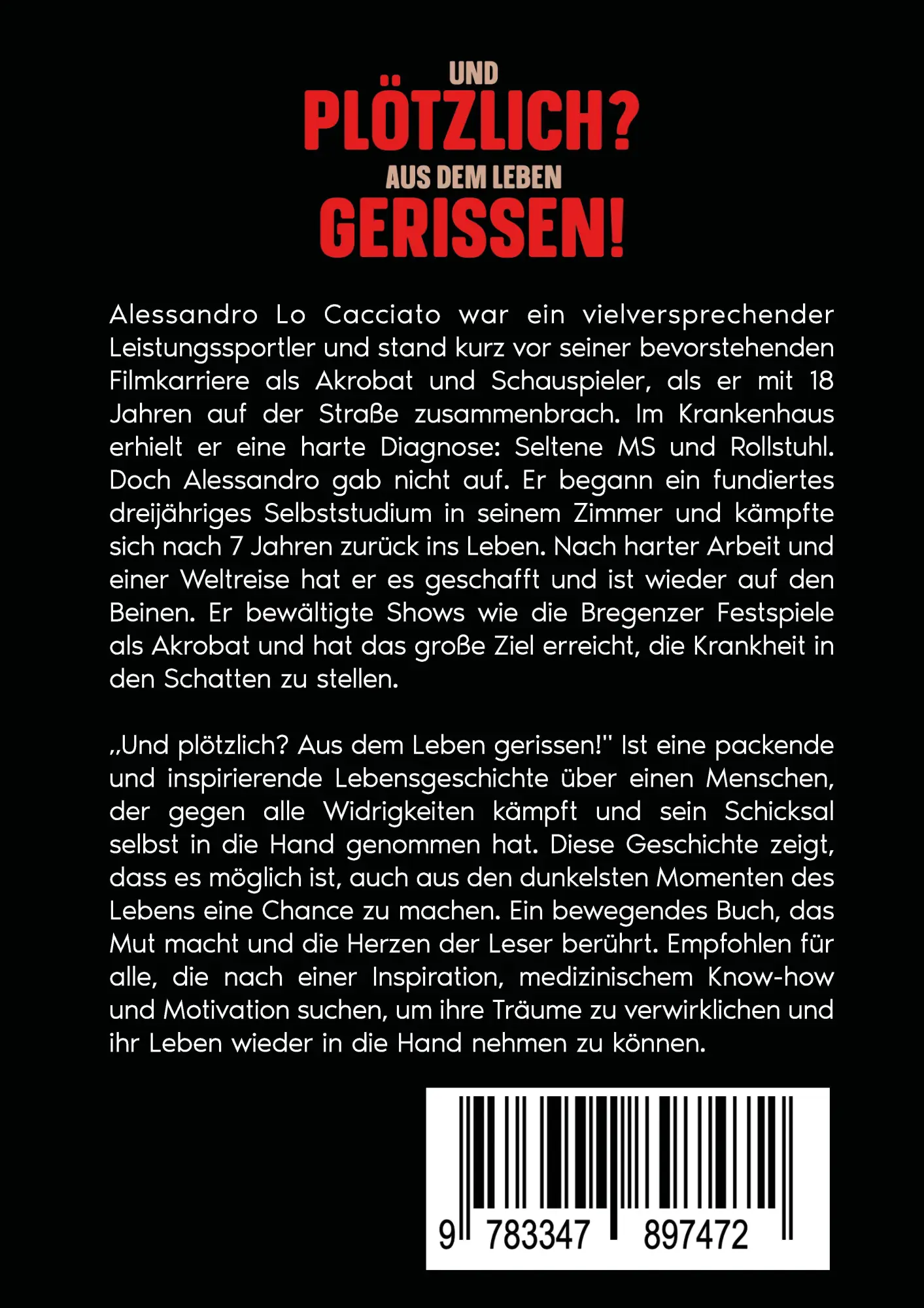 Rückseite: 9783347897472 | Lebensgeschichte - Und plötzlich? aus dem Leben gerissen! | Cacciato
