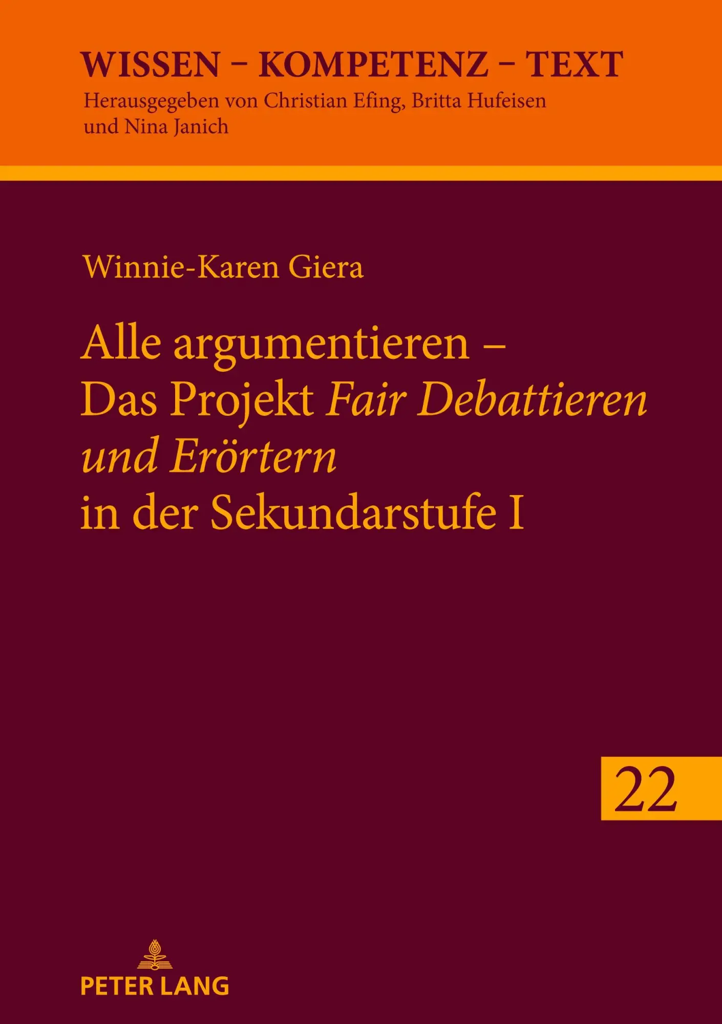 Cover: 9783631927472 | Alle argumentieren - Das Projekt 'Fair Debattieren und Erörtern' in...