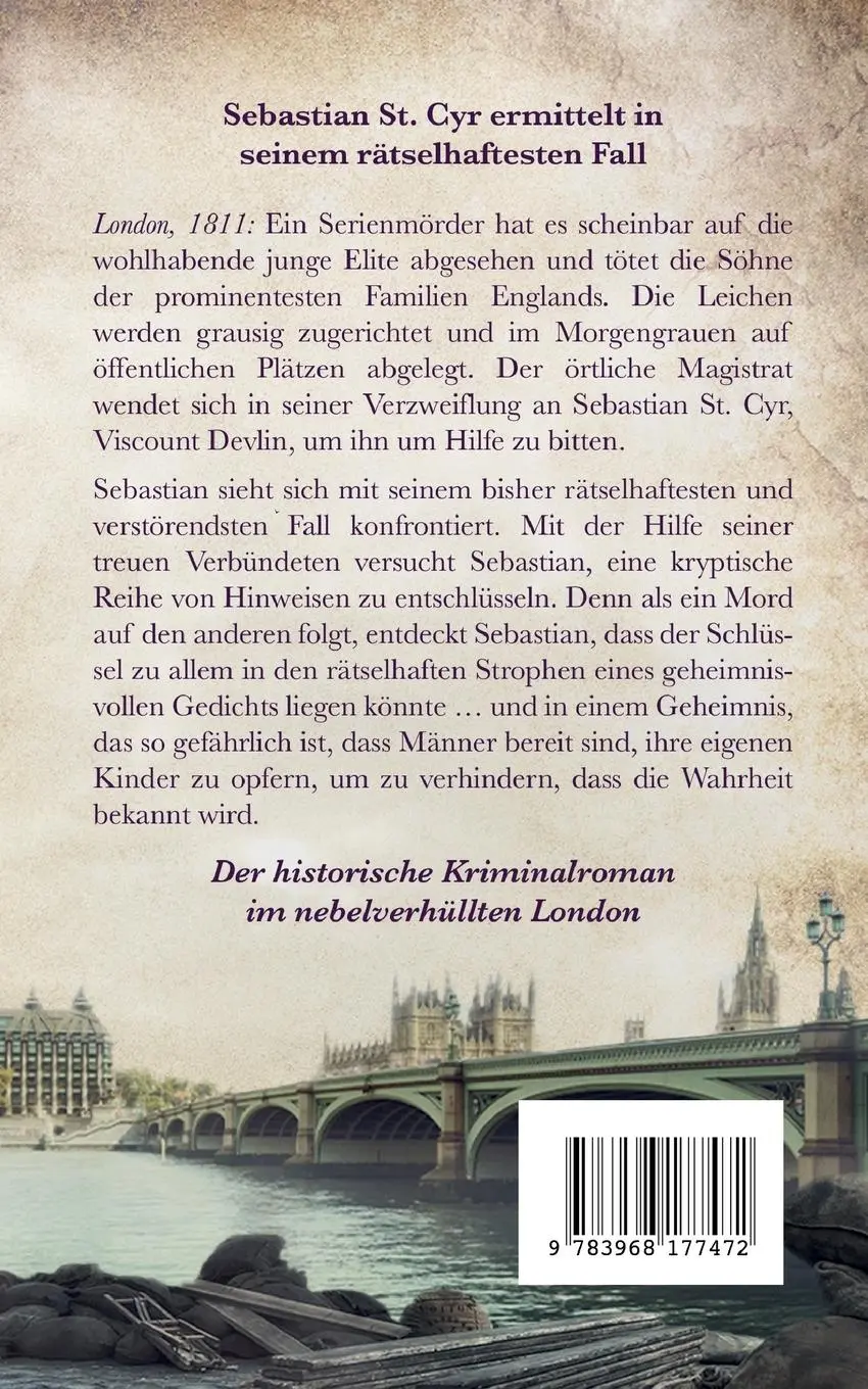 Rückseite: 9783968177472 | Der Mörder von West End | C. S. Harris (u. a.) | Taschenbuch | 372 S.