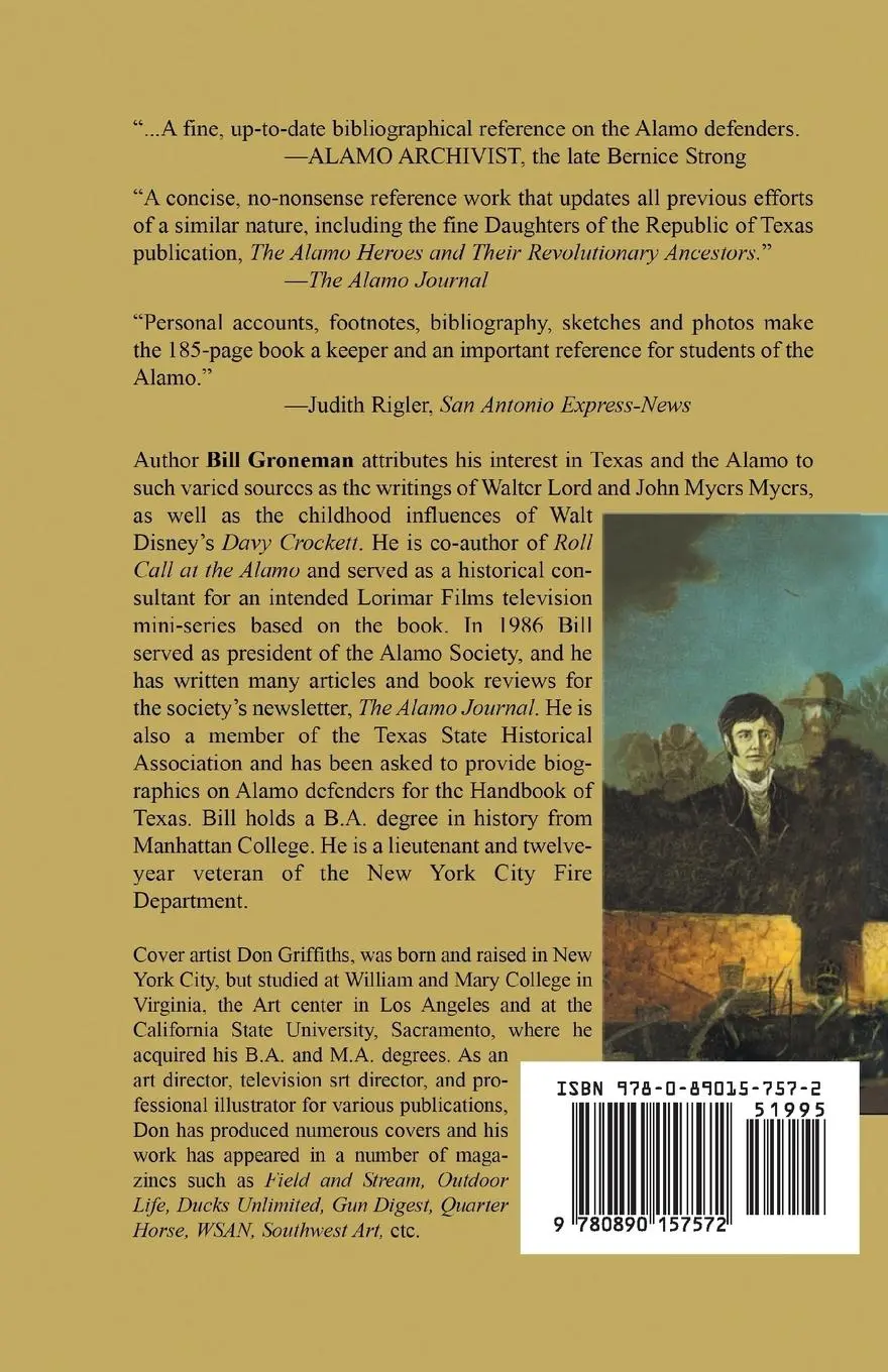 Rückseite: 9780890157572 | Alamo Defenders - A Genealogy | The People and Their Words | Groneman