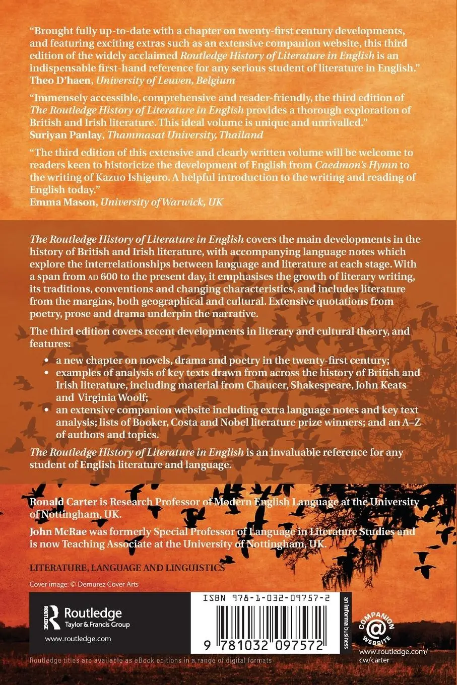Rückseite: 9781032097572 | The Routledge History of Literature in English | Britain and Ireland