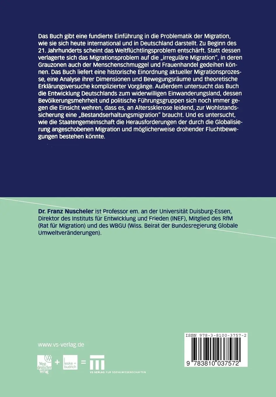 Rückseite: 9783810037572 | Internationale Migration | Flucht und Asyl | Franz Nuscheler | Buch