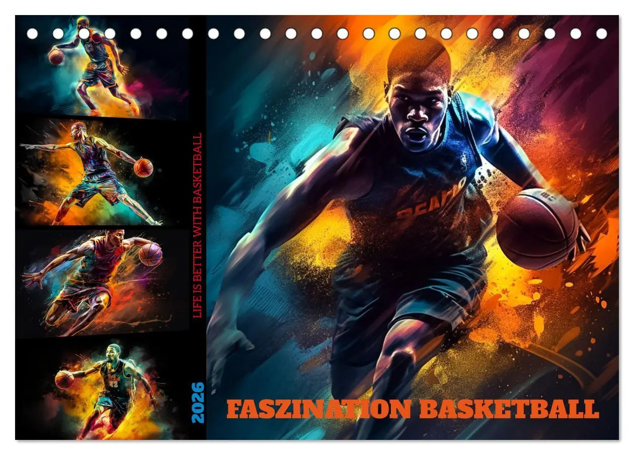 Cover: 9783457527672 | Faszination Basketball (Tischkalender 2026 DIN A5 quer), CALVENDO...