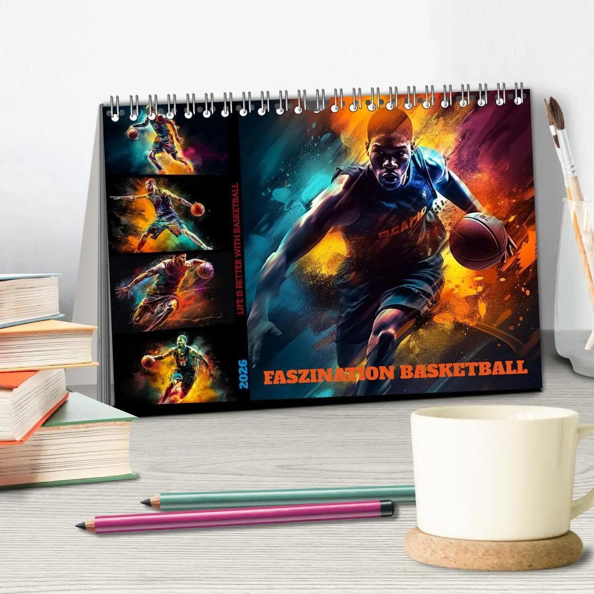 Bild: 9783457527672 | Faszination Basketball (Tischkalender 2026 DIN A5 quer), CALVENDO...