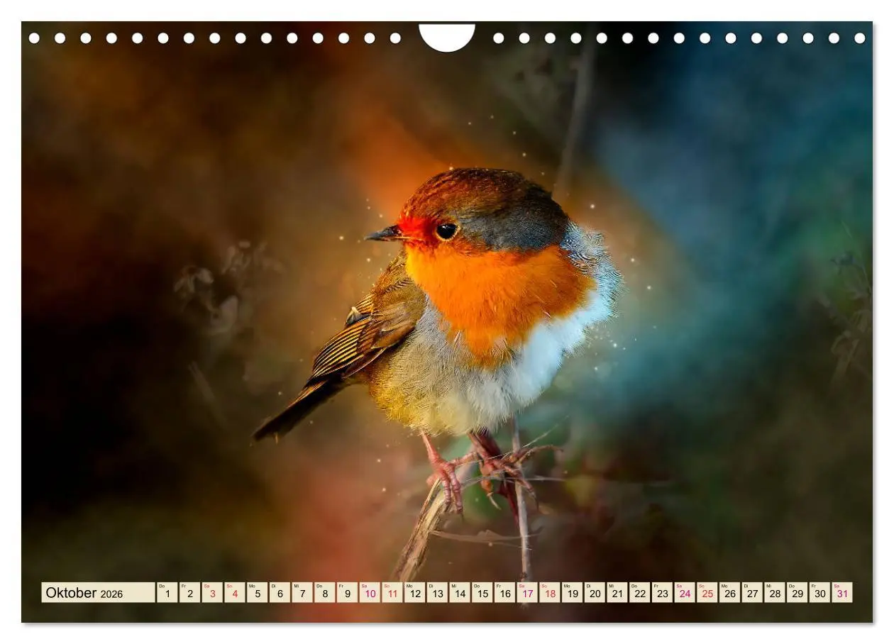 Bild: 9783457837672 | Bei uns im Garten - Rotkehlchen (Wandkalender 2026 DIN A4 quer),...