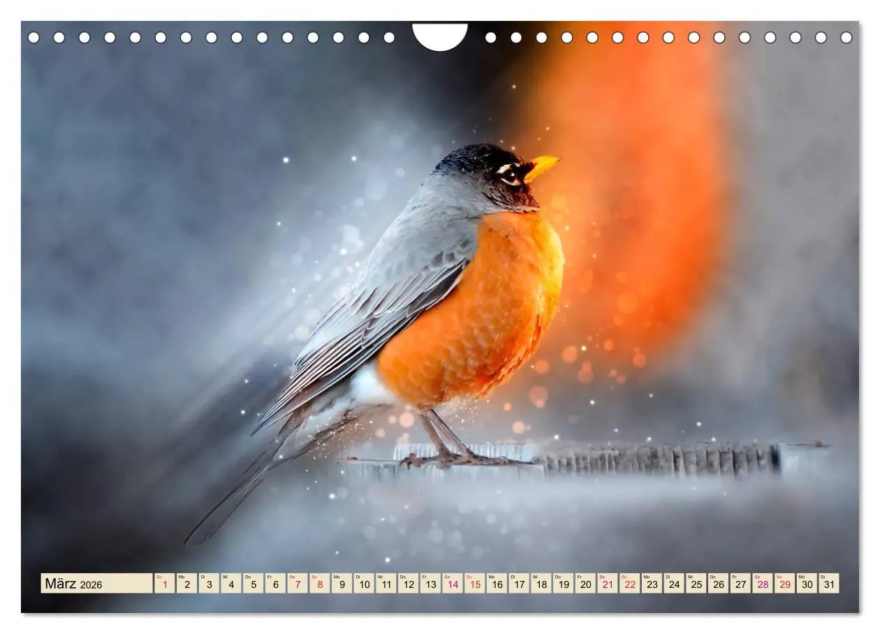 Bild: 9783457837672 | Bei uns im Garten - Rotkehlchen (Wandkalender 2026 DIN A4 quer),...