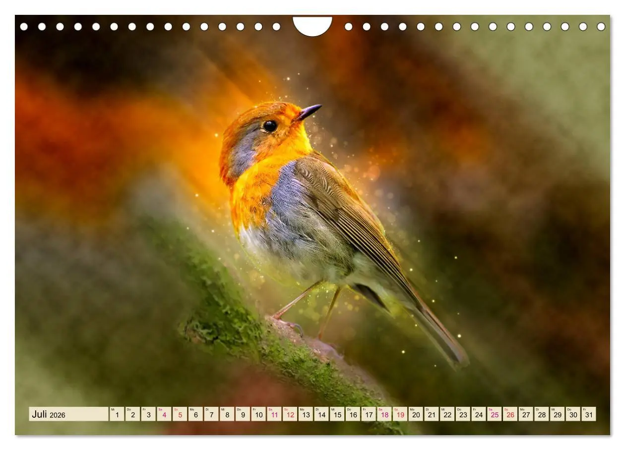 Bild: 9783457837672 | Bei uns im Garten - Rotkehlchen (Wandkalender 2026 DIN A4 quer),...