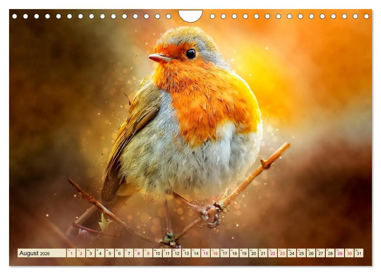 Bild: 9783457837672 | Bei uns im Garten - Rotkehlchen (Wandkalender 2026 DIN A4 quer),...
