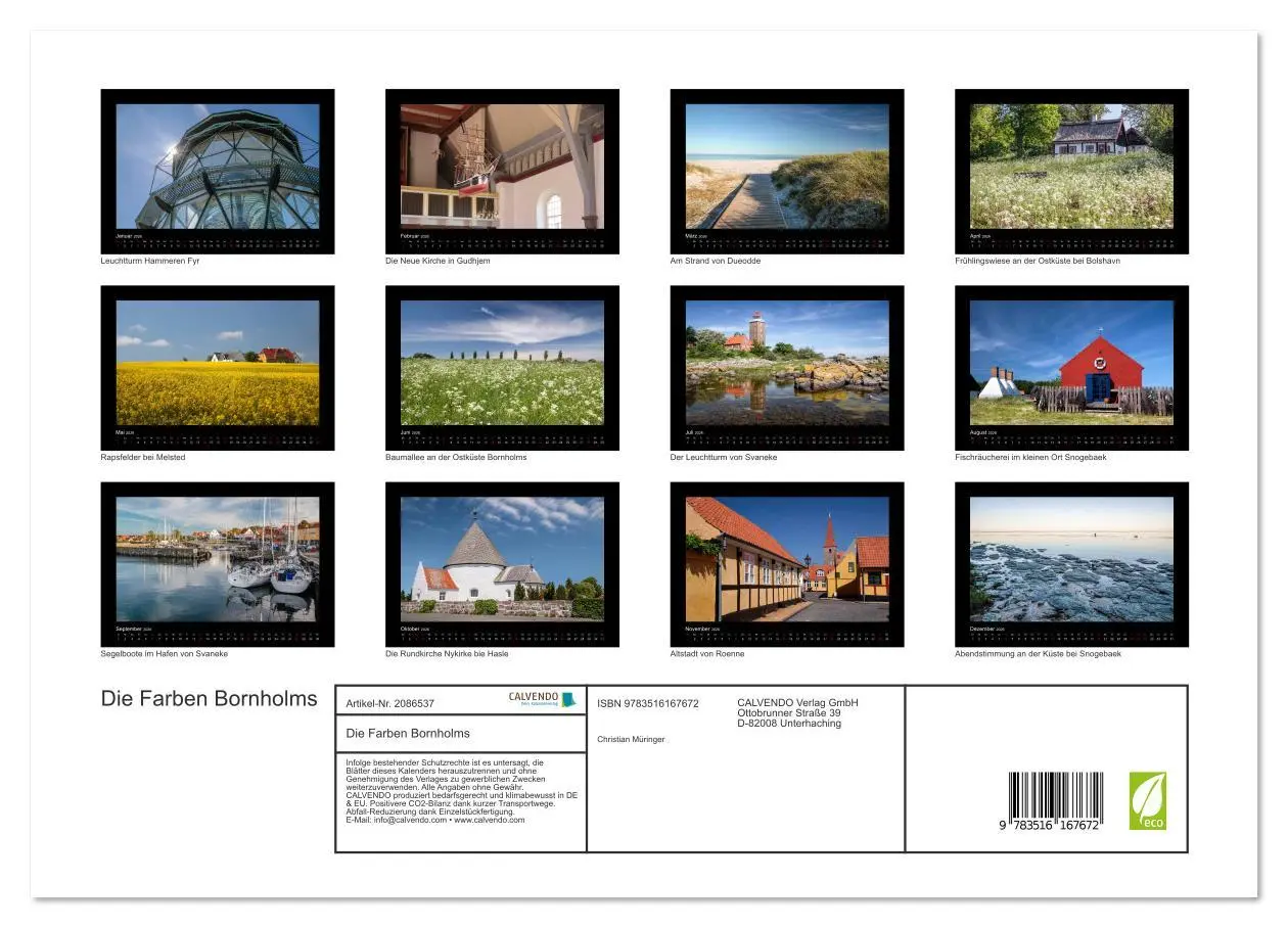 Bild: 9783516167672 | Die Farben Bornholms (Wandkalender 2026 DIN A3 quer), CALVENDO...